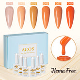 ACOS Hema Free Gel Polish 6pcs Set (Orange Colour ) - Lashmer